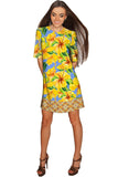 After the Rain Grace Yellow Floral Print Shift Dress - Women - Pineapple Clothing