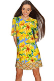 After the Rain Grace Yellow Floral Print Shift Dress - Women - Pineapple Clothing