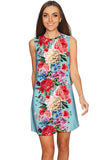 Amour Adele Blue Vintage Floral Shift Party Dress - Women - Pineapple Clothing