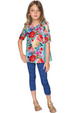 Amour Sophia Floral Print Designer Sleeved Dressy Top - Girls - Pineapple Clothing