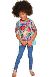 Amour Sophia Floral Print Designer Sleeved Dressy Top - Girls - Pineapple Clothing