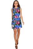 Aquarelle Adele Catchy Floral Sleeveless Shift Dress - Women - Pineapple Clothing