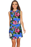 Aquarelle Adele Catchy Floral Sleeveless Shift Dress - Women - Pineapple Clothing