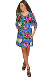 Aquarelle Gloria Empire Waist Flower Print Dress - Women - Pineapple Clothing