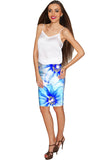 Aurora Carol Blue Summer High Waist Pencil Skirt - Women - Pineapple Clothing