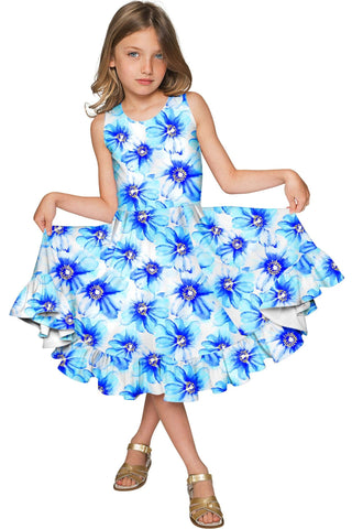 Aurora Vizcaya Fit & Flare Cute Blue Party Dress - Girls - Pineapple Clothing