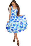Aurora Vizcaya Fit & Flare Midi Blue Floral Dress - Women - Pineapple Clothing