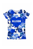 Blue Blood Customized NAME Zoe Heart Floral Tee - Girls - Pineapple Clothing