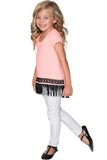 Boho High-Low Fringe Trim Casual Top - Girls - Pineapple Clothing