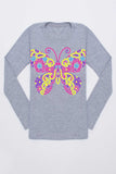 Cute Butterfly Grey Tee - Girls - Pineapple Clothing