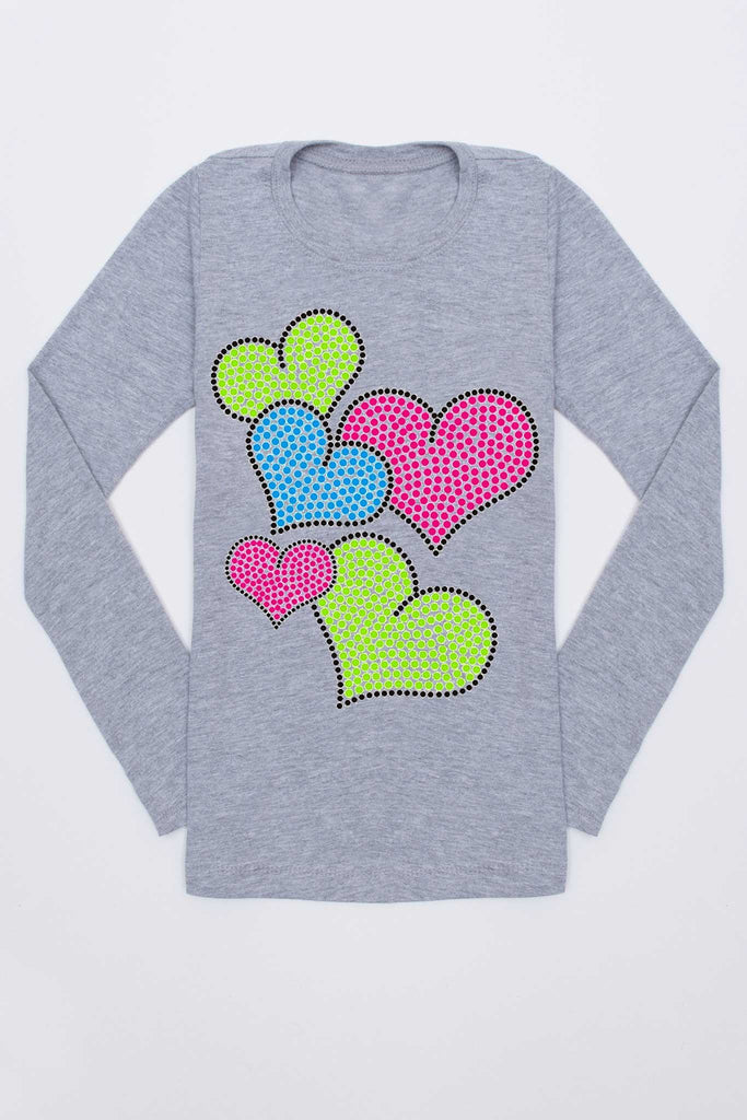 Colorful Hearts Tee - Girls - Pineapple Clothing