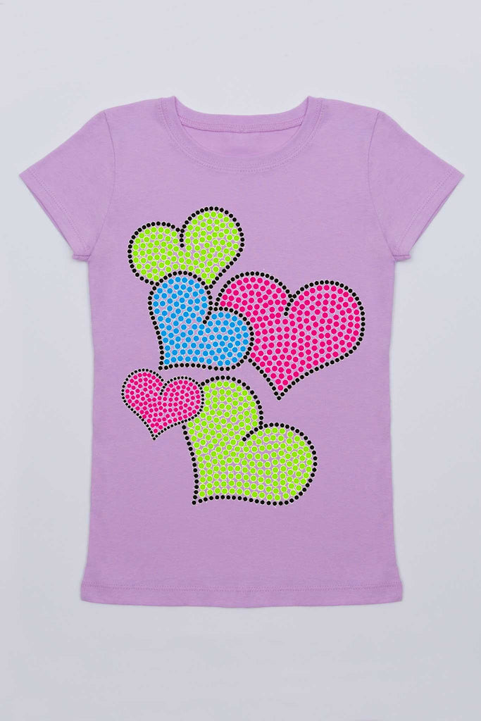 Colorful Hearts Tee - Girls - Pineapple Clothing