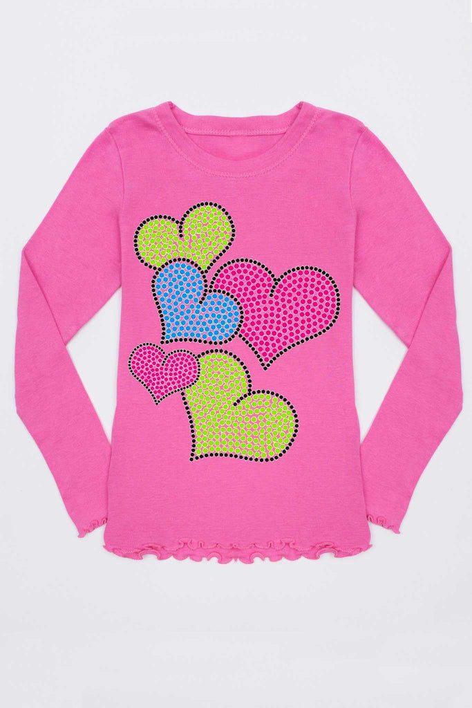 Colorful Hearts Tee - Girls - Pineapple Clothing