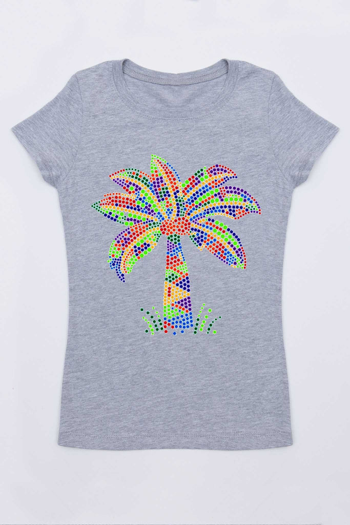 Colorful Palm Tee - Girls - Pineapple Clothing