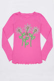 Pink Daisy Flower Long Sleeve Tee  - Girls - Pineapple Clothing