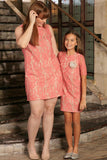 Dusty Pink Lace Party Evening Shift Mommy & Me Dress Plus Size