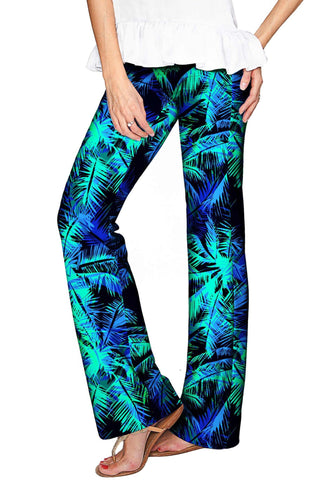 Electric Jungle Amelia Green Printed Palazzo Pant - Women - Pineapple Clothing
