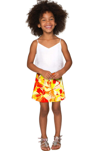 Flaming Hibiscus Aria A-Line Skirt - Girls - Pineapple Clothing