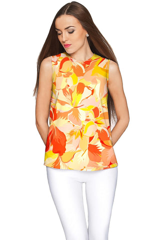 Flaming Hibiscus Emily Yellow Summer Eco Knit Top - Women - Pineapple Clothing