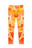 Flaming Hibiscus Lucy Yellow Performance Leggings - Women - Pineapple Clothing