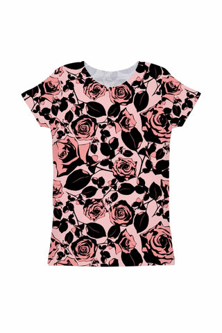 Flirty Girl Zoe Pink Floral Print Cute Designer T-Shirt - Girls - Pineapple Clothing