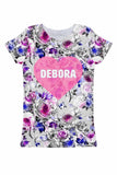 Floral Touch Customized NAME Zoe Grey Tee - Women - Pineapple Clothing