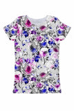 Floral Touch Zoe Grey Floral Print Designer T-Shirt - Women - Pineapple Clothing