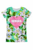 Flower Party Customized NAME Zoe Green T-Shirt - Women - Pineapple Clothing