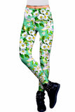 Flower Party Lucy Green Performance Eco Leggings - Women - Pineapple Clothing