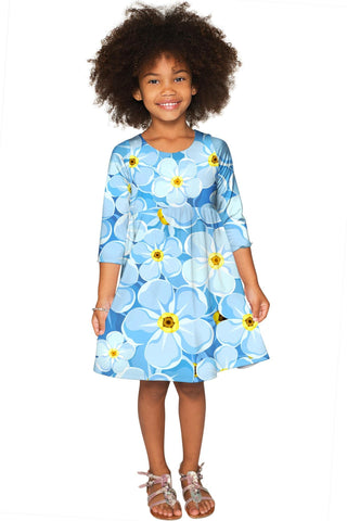 Forget-Me-Not Gloria Empire Waist Baby Blue Dress - Girls - Pineapple Clothing