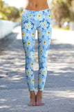 Forget-Me-Not Lucy Blue Floral Print Eco Leggings - Women - Pineapple Clothing