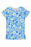 Forget-Me-Not Zoe Blue Floral Print T-Shirt - Women - Pineapple Clothing