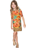 Fox Grace Catchy Floral Fall Sleeved Shift Dress - Girls - Pineapple Clothing