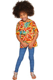 Fox Sophia Chic Yellow Floral Print Sleeved Fall Top - Girls - Pineapple Clothing