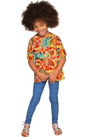Fox Sophia Chic Yellow Floral Print Sleeved Fall Top - Girls - Pineapple Clothing