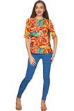 Fox Sophia Yellow Floral Print Unique Fashion Top - Women - Pineapple Clothing
