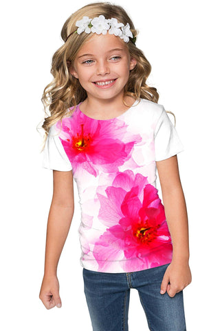 Fragrance Zoe Pink Floral Print Cute Designer T-Shirt - Girls - Pineapple Clothing