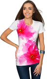 Fragrance Zoe White Pink Floral Print Designer Tee - Women - Pineapple Clothing