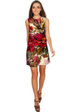 Free Spirit Adele Red Flower Print Boho Shift Dress - Women - Pineapple Clothing