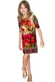 Free Spirit Grace Red Floral Fall Boho Shift Dress - Girls - Pineapple Clothing