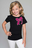 Fuchsia Bow Tee - Girls - Pineapple Clothing