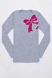 Fuchsia Bow Tee - Girls - Pineapple Clothing