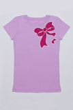 Fuchsia Bow Tee - Girls - Pineapple Clothing