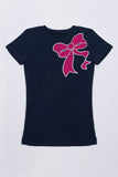 Fuchsia Bow Tee - Girls - Pineapple Clothing