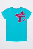 Fuchsia Bow Tee - Girls - Pineapple Clothing