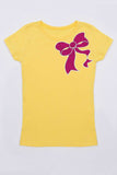 Fuchsia Bow Tee - Girls - Pineapple Clothing