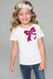 Fuchsia Bow Tee - Girls - Pineapple Clothing