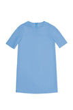 Blue Stretchy Elbow Sleeve Daytime Trendy Shift Mother Daughter Dress Plus Size