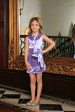 Lavender Charmeuse Cute Spring Fancy Shift Dress With Belt - Girls - Pineapple Clothing