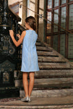 Baby Blue Crochet Lace Shift Party Cocktail Spring Dress - Girls - Pineapple Clothing